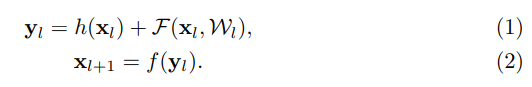 Residual Block Equation